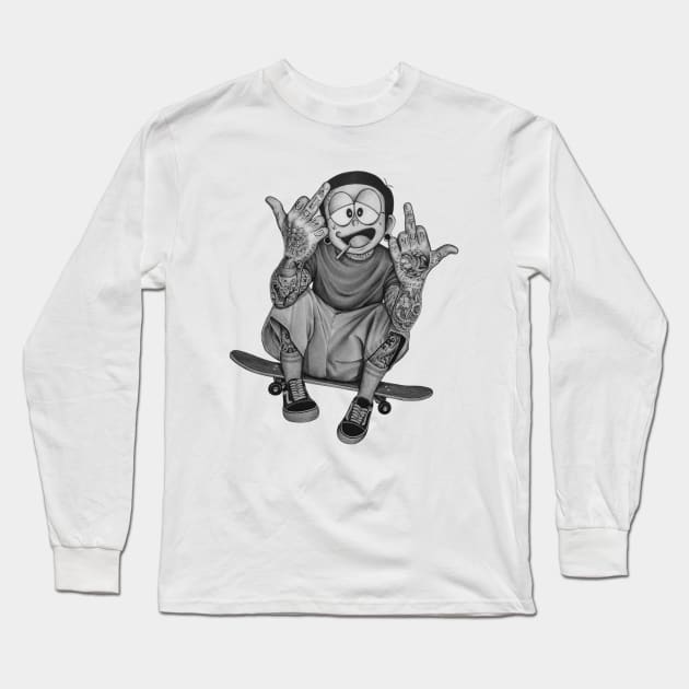 Gangsta Nobita Long Sleeve T-Shirt by Kewettos